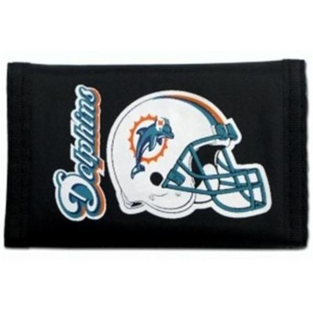 Miami Dolphins Nylon Trifolds w-Hang Card Wallets