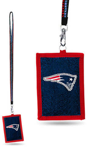 NFL New England Patriots Lanyard with Nylon Wallet