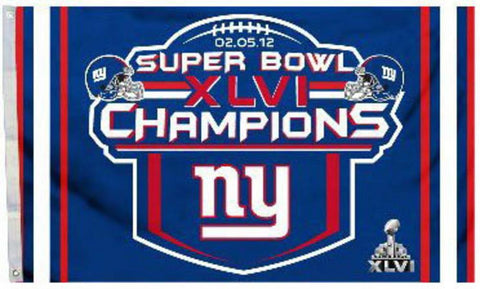 NFL New York Giants Super Bowl XLVI Champs 3x5 Banner Flag