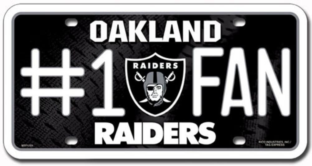 NFL Oakland Raiders 1 Fan License Plate Tag