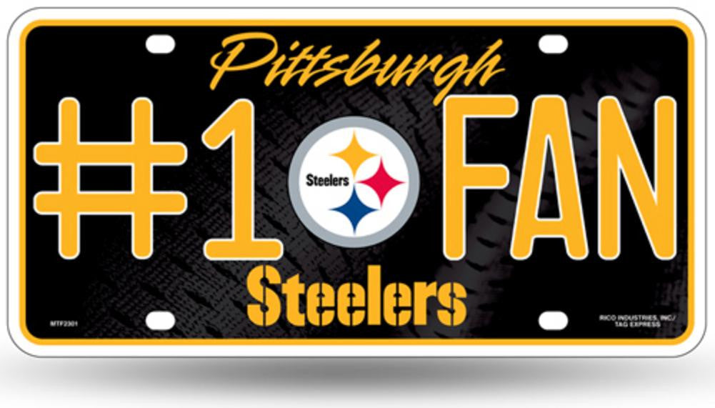 NFL Pittsburgh Steelers 1 Fan Metal License Plate Tag