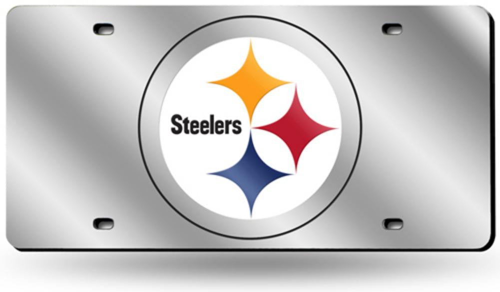 NFL Pittsburgh Steelers Laser Cut License Plate Tag  Silver