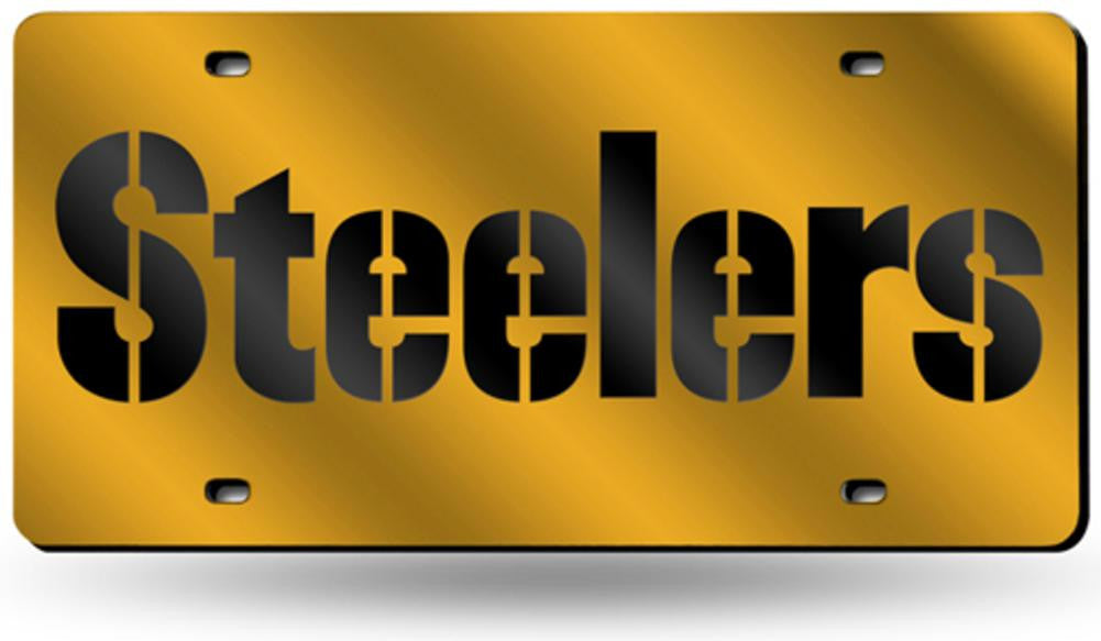 NFL Pittsburgh Steelers Laser Cut License Plate Tag  Yellow