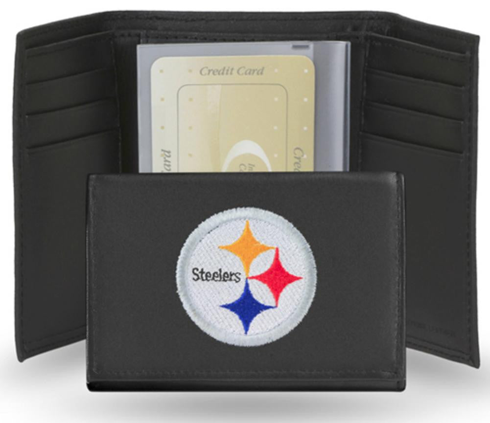 NFL Pittsburgh Steelers Black Embroidered Tri-Fold Wallet
