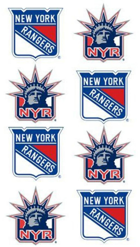 NHL New York Rangers 8 Piece Temporary Tattoos