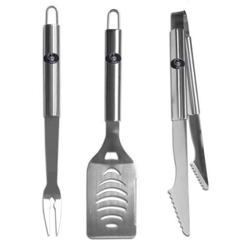 MLB Colorado Rockies Grilling BBQ 3 Piece Utensil Set