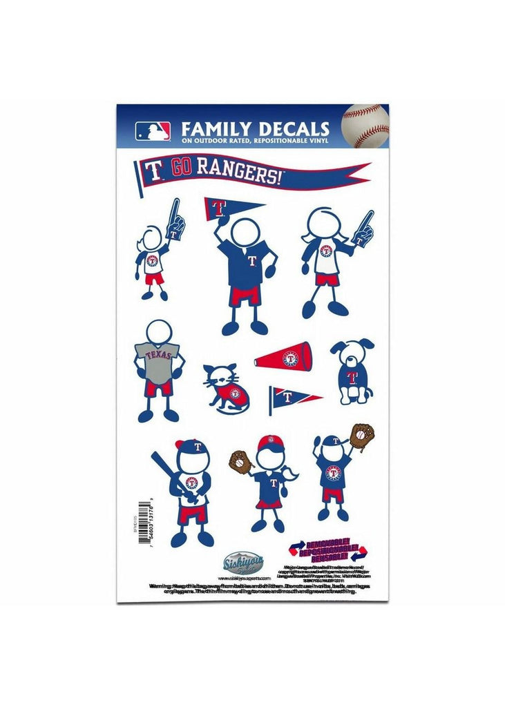 MLB Texas Rangers Medium Family Decal Set