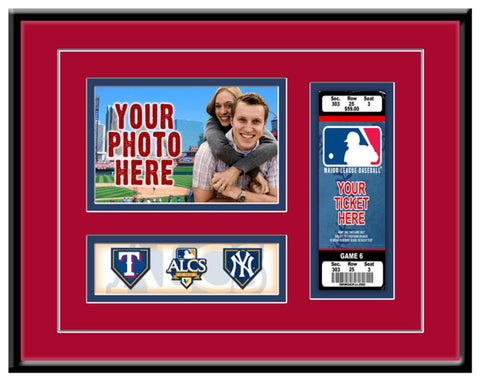2010 Alcs Photo And Ticket Frame - Texas Rangers