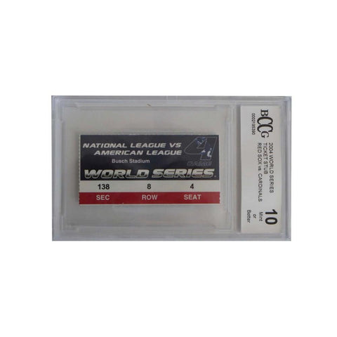 2004 World Series Game 4 Ticket Stub-Graded Bccg 10
