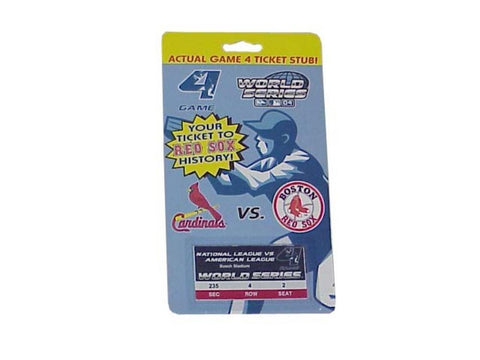 2004 World Series Game 4 Ticket Stub With Header Card