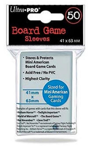 Ultra Pro Board Game Sleeves 41X63Mm - Mini American Sleeve (50 Sleeves)