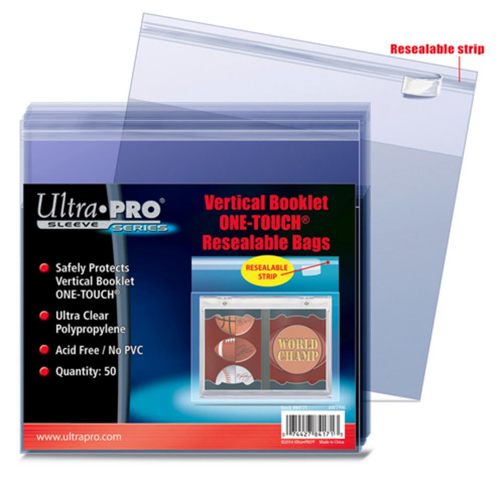 Ultra Pro One-Touch Vertical Booklet Card Resealable Bag 50-Count Pack