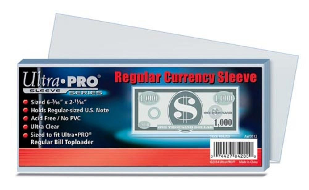 Ultra Pro Regular Currency Sleeve 100-Count Pack