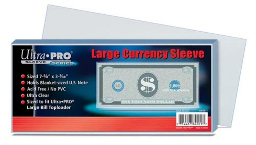 Ultra Pro Large Currency Sleeve 100-Count Pack