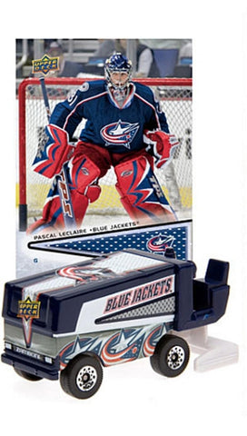 2008-9 NHL Zamboni - Columbus Blue Jackets With Pascal Leclaire Trading Card